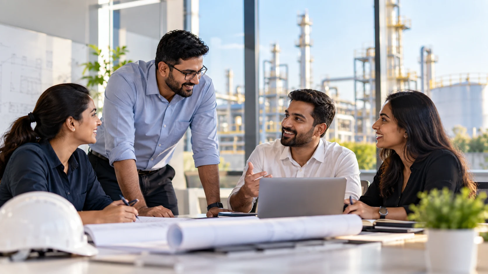 Liquigas team collaborating on engineering solutions