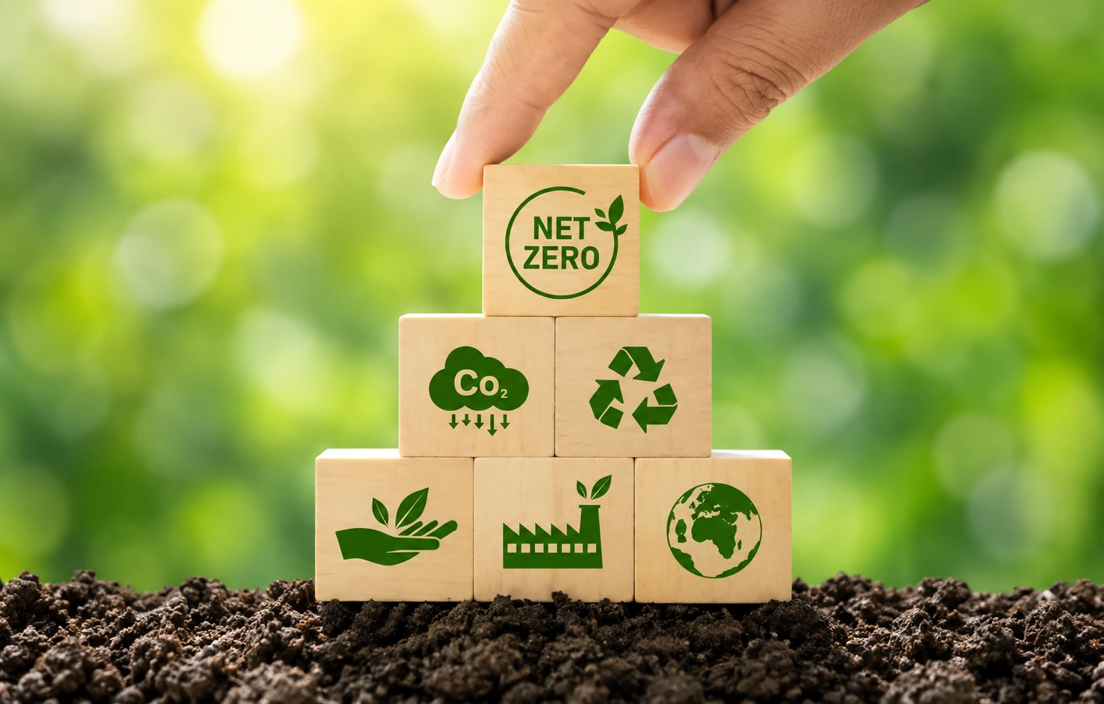 Net zero and sustainable industry concept